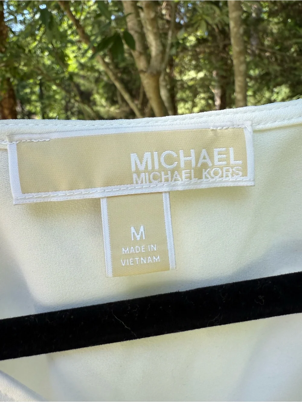 Michael Kors White Short Sleeve Zip-Front Blouse
